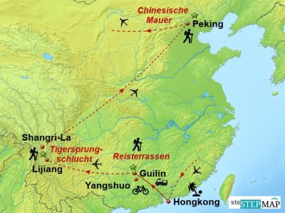 Karte Südwest China
